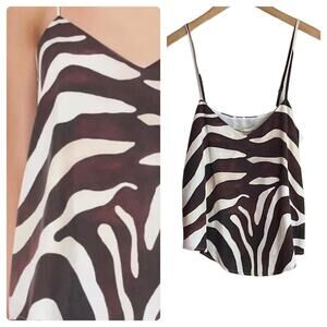 Mara Hoffman Zebra Tank Top Cream Brown Multi